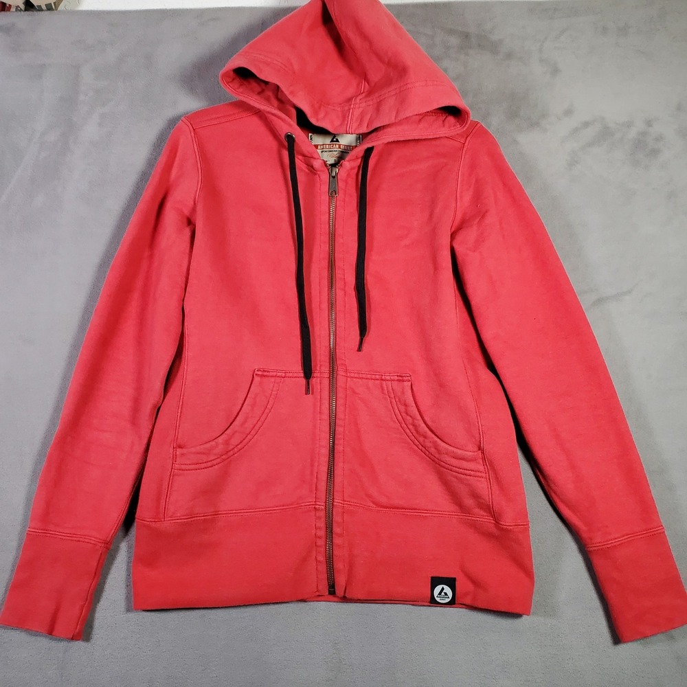American Giant Full Zip Hoodie Womens S Red Cotton Classic Gorpcore Normcore